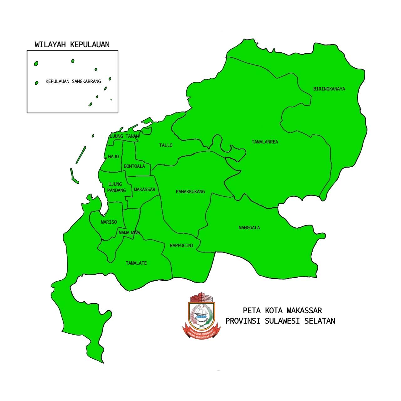 Peta Administratif Kota Makassar